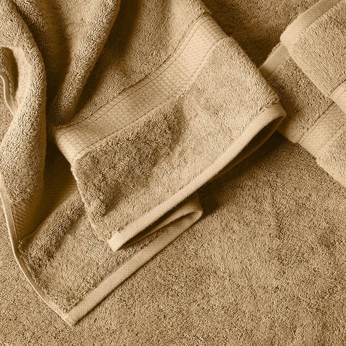 SUPERIOR Egyptian Cotton Ultra Plush & Absorbent, 6 Piece Set, Toast | Quick Dry, Soft Luxury Towel Set, Bath Essentials, Guest Bath, Spa, 2 Bath, 2 Hand, 2 Face Towels, Madeline Towels