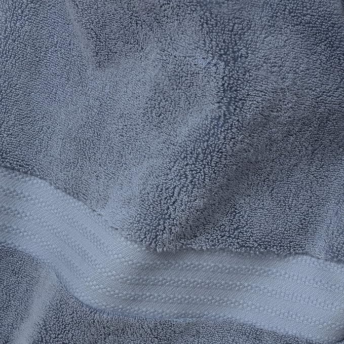 Fabdreams 100% Organic Cotton Bath Sheet Set of 2 700 GSM Oversized Towels Ultra Soft Plush Absorbent Durable Skin-Friendly Spa Hotel Premium Comfort Large 36 x 70 in Dark Blue