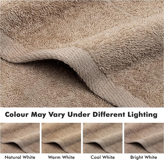100% Ring Spun Cotton Hand Towels for Bathroom – 550 GSM Soft & Absorbent Towel Set– Pack of 6 Small Towel (34x20in) – Quick Dry Luxury Cotton Hand Towels – Beige