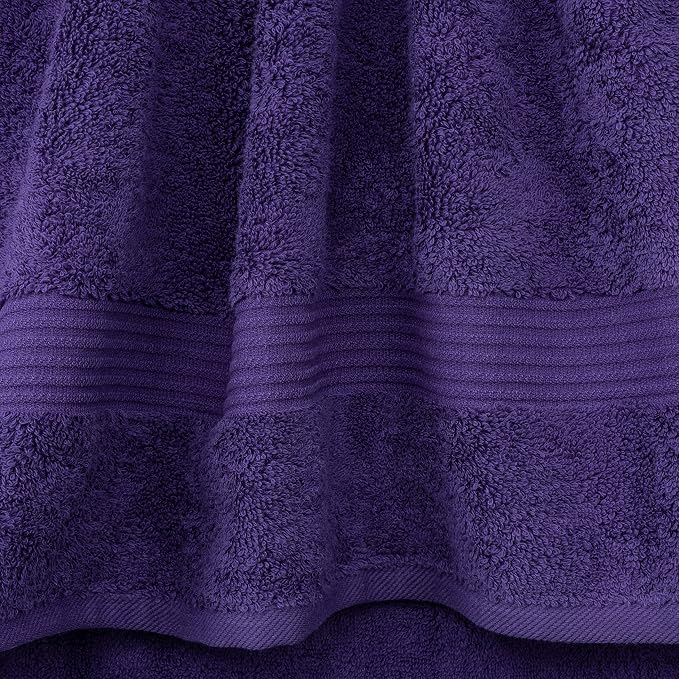 Cotton Paradise 6 Piece Towel Set, 100% Cotton Soft Absorbent Turkish Towels for Bathroom, 2 Bath Towels 2 Hand Towels 2 Washcloths, Purple Towel Set