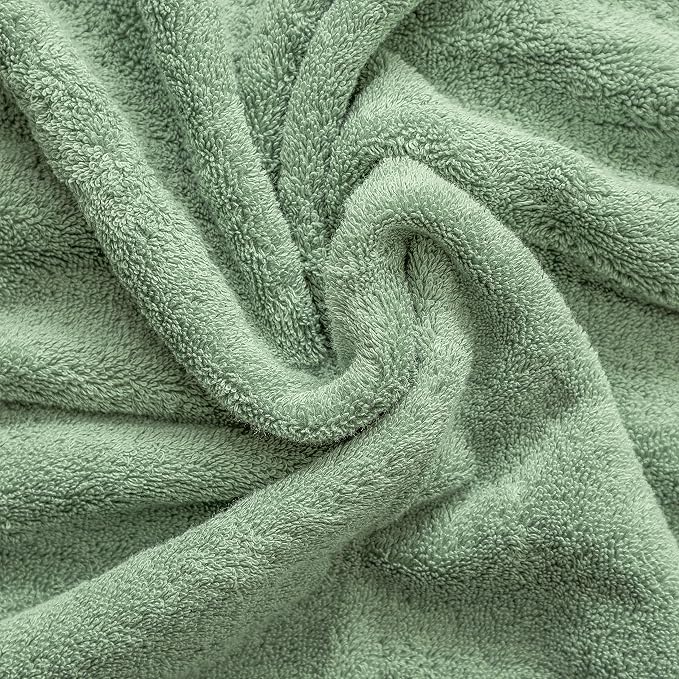 100% Cotton Oversized 40x80 Bath Sheet, Turkish Bath Towels for Bathroom Extra Large, Sage Green Bath Sheet