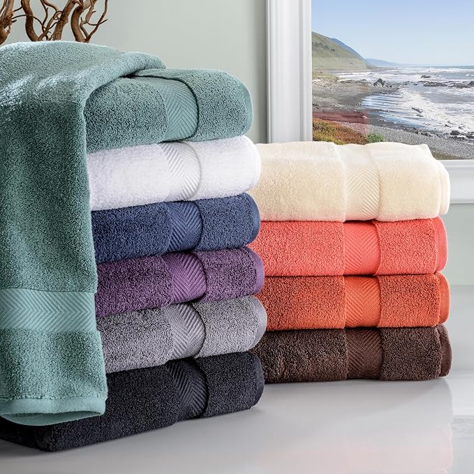 Superior Zero Twist 100% Cotton Bath Sheet Towels, Super Soft, Fluffy and Absorbent, Premium Quality Oversized Bath Sheet Set of 2 - Grey
