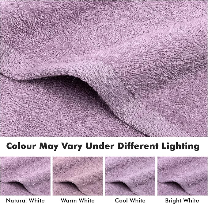100% Ring Spun Cotton Hand Towels for Bathroom – 550 GSM Soft & Absorbent Towel Set– Pack of 6 Small Towel (34x20in) – Quick Dry Luxury Cotton Hand Towels – Lilac