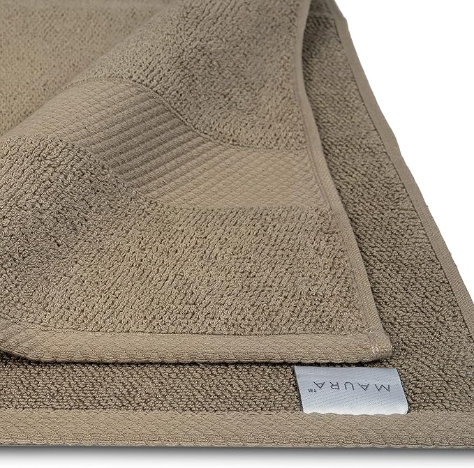 MAURA Premium Bath Sheets 100% Cotton 35x70 Oversized Ultra Absorbent Quick Dry Soft Towel Set for Bathroom Extra Large Bath Towels, Taupe