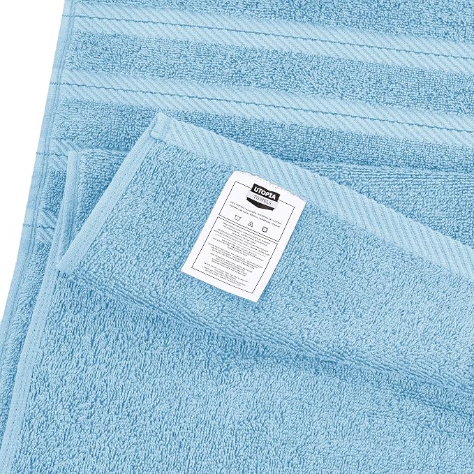 Utopia Towels 4 Pack Premium Extra Large Bath Towels Set, (30 x 60 Inches) 100% Ring Spun Cotton, Lightweight and Highly Absorbent Quick Drying Towels, Perfect for Daily Use (Sky Blue)