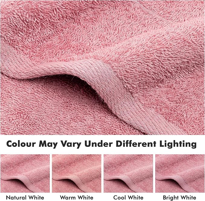 100% Ring Spun Cotton Hand Towels for Bathroom – 550 GSM Soft & Absorbent Towel Set– Pack of 6 Small Towel (34x20in) – Quick Dry Luxury Cotton Hand Towels – Baby Pink
