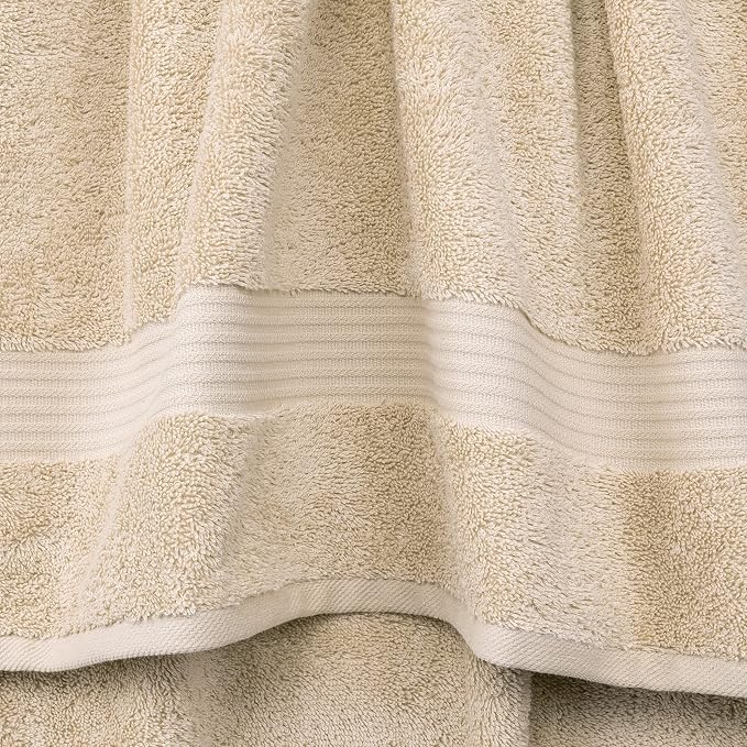 Cotton Paradise 100% Cotton Turkish Towel Set, Soft Absorbent Quick Dry, 6 Piece Towel Set, Beige