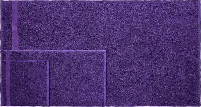 American Bath Towels 100% Cotton 6 Piece Turkish Towel Set, Ultra Soft Absorbent Bathroom Towels, 2 Bath Towel 2 Hand Towels 2 Washcloths, Purple