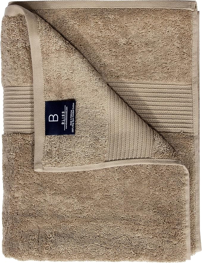 Luxury Oversized Bath Towels | 650 GSM, 34" x 56" | Hotel Quality, Soft & Highly Absorbent | Quick Dry, Thick, Combed Cotton Bathroom Towels | Mocha - 4 Pack