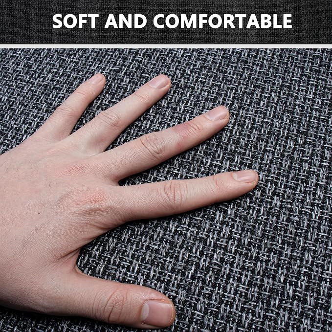 Non Slip Bath Mat with Rubber-Backing Braided Absorbent Machine Washable Quick Dry Small Bathroom Rug Ultra Thin Door Mat Toilet Rug, 17" x 24"