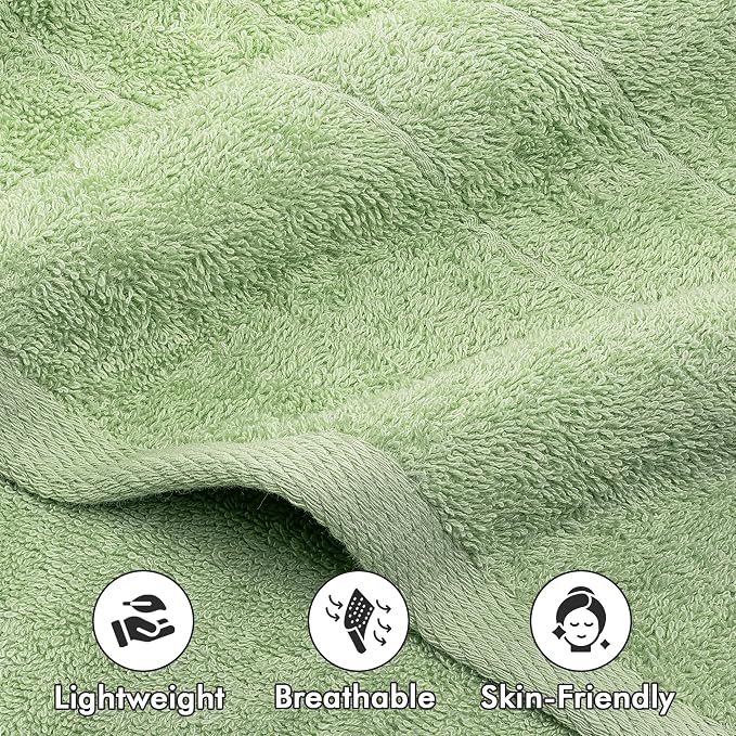 Bath Sheets – 550 GSM Extra Large Bathroom Sheet Set – Pack of 2 Jumbo Towels Light Green (71x35in) – 100% Ring Spun Cotton Soft Quick Dry Large Bath Towels for Adults Hotel Spa Bathroom Use