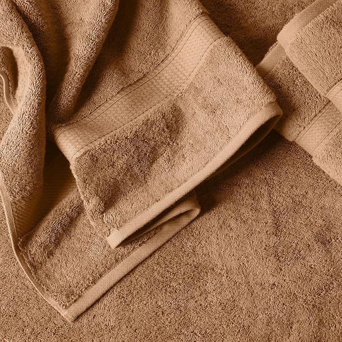 SUPERIOR Egyptian Cotton Ultra Plush & Absorbent, 6 Piece Set, Rust | Quick Dry, Soft Luxury Towel Set, Bath Essentials, Guest Bath, Spa, 2 Bath, 2 Hand, 2 Face Towels, Madeline Towels