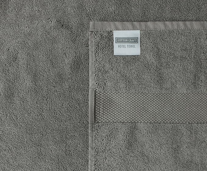 COTTON CRAFT Hotel Spa Luxury Bath Sheet - 2 Pack - Oversized Extra Large 40 x 80 - Heavyweight 700 GSM 2 Ply Ringspun Cotton - Soft Absorbent Everyday Use Home Bath Easy Care Towel Set - Grey