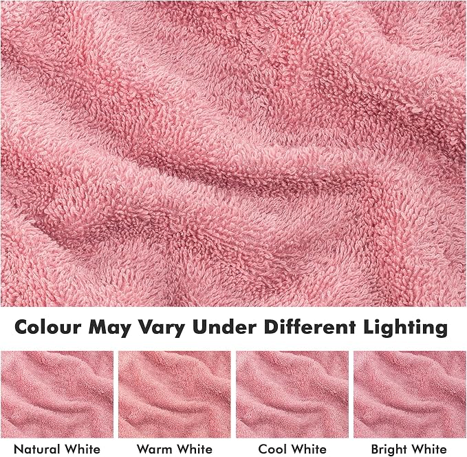 Face Towels Pack of 12 – 100% Cotton Wash Cloths (12x12 inch) – 550 GSM Soft, Quick Dry & Highly Absorbent Ring Spun Cotton Towels for Bathroom, Spa, Gym, Kitchen and for Daily Use - (Baby Pink)
