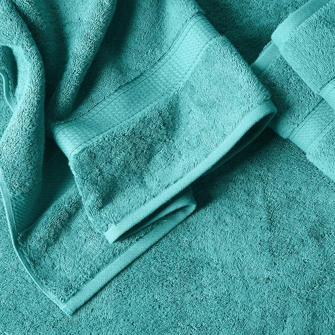 SUPERIOR Egyptian Cotton Ultra Plush & Absorbent, 6 Piece Set, Turquoise | Quick Dry, Soft Luxury Towel Set, Bath Essentials, Guest Bath, Spa, 2 Bath, 2 Hand, 2 Face Towels, Madeline Towels