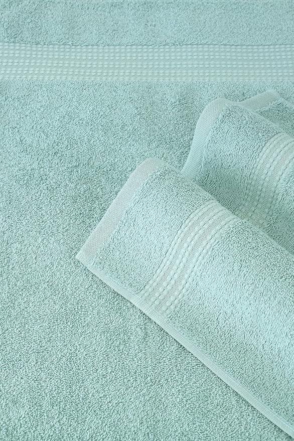 Nine West 6 Piece Towel Set, 100% Turkish Cotton Terry Cloth, Quick Drying, Highly Absorbent & Comfy, Includes 2 Bath Towels, 2 Hand Towels & 2 Washcloths | (Green)