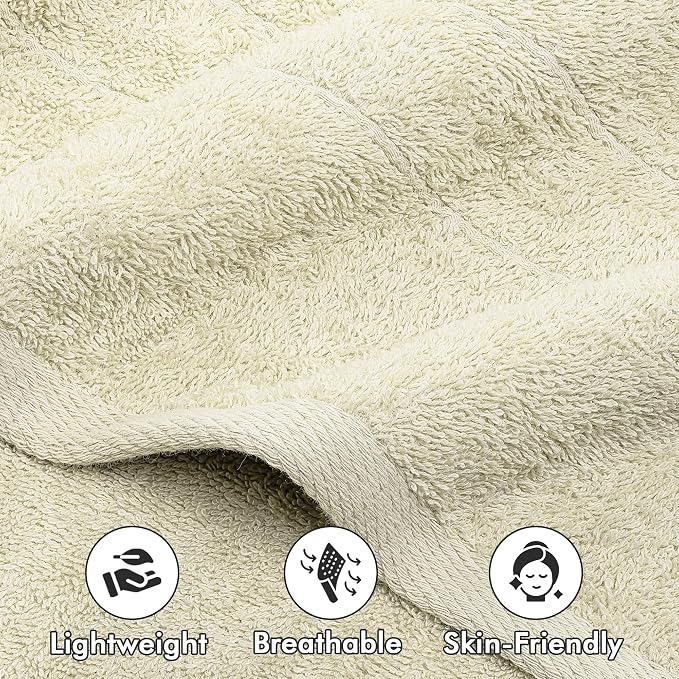 Bath Sheets – 550 GSM Extra Large Bathroom Sheet Set – Pack of 2 Jumbo Towels Ivory (71x35in) – 100% Ring Spun Cotton Soft Quick Dry Large Bath Towels for Adults Hotel Spa Bathroom Use
