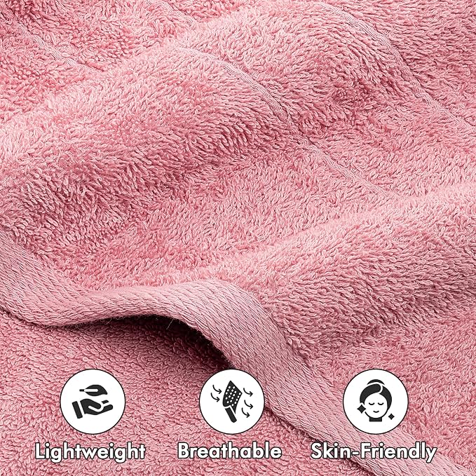 Bath Sheets – 550 GSM Extra Large Bathroom Sheet Set – Pack of 2 Jumbo Towels Baby Pink (71x35in) – 100% Ring Spun Cotton Soft Quick Dry Large Bath Towels for Adults Hotel Spa Bathroom Use