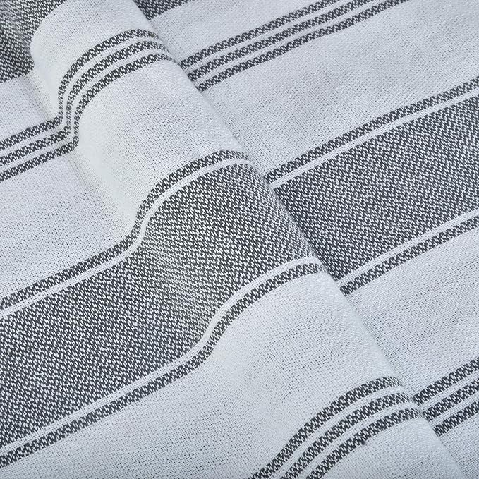 GLAMBURG Peshtemal Turkish Towel - Beach Towels Oversized 36x71 Set of 6, Soft Durable Absorbent Extra Large Bath Sheet Hammam Towel for Adults - Charcoal Grey