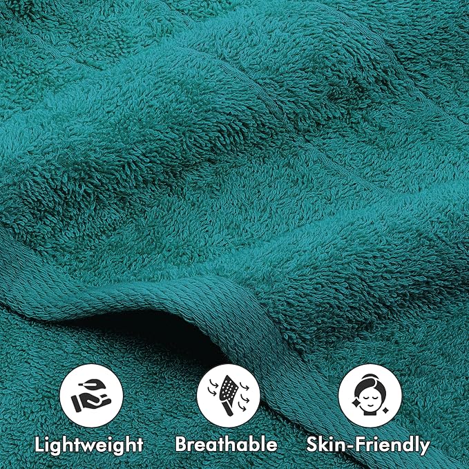 Bath Sheets – 550 GSM Extra Large Bathroom Sheet Set – Pack of 2 Jumbo Towels Teal (71x35in) – 100% Ring Spun Cotton Soft Quick Dry Large Bath Towels for Adults Hotel Spa Bathroom Use